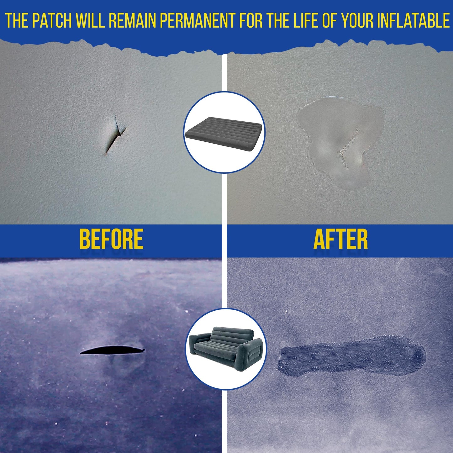 PVC Stitch Liquid Patch – Air Mattress Patch Kit Heavy Duty, Inflatable Patch Glue for PVC & PU, Inflatable Boats, Rafts, Kayaks, SUP, Hot Tubs, Waterbeds, Bounce Houses. Waterproof, 3-hr Cure, 20 ml