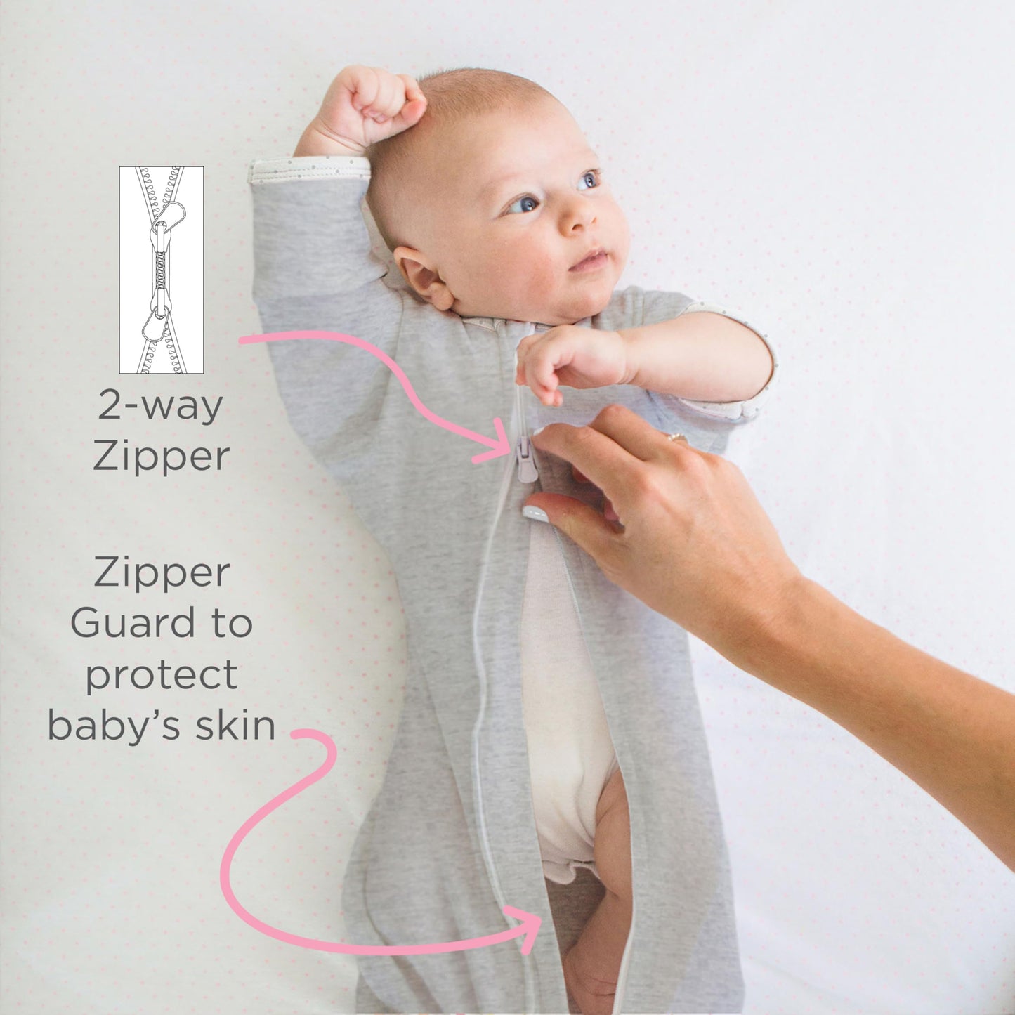 SwaddleDesigns Transitional Swaddle Sack, Arms Up Half-Length Sleeves & Mitten Cuffs, Swaddle for Newborn Transition to Baby Sleep Sack Wearable Blanket, Small, 0-3 Month, 6-14 lb, Heathered Jadeite