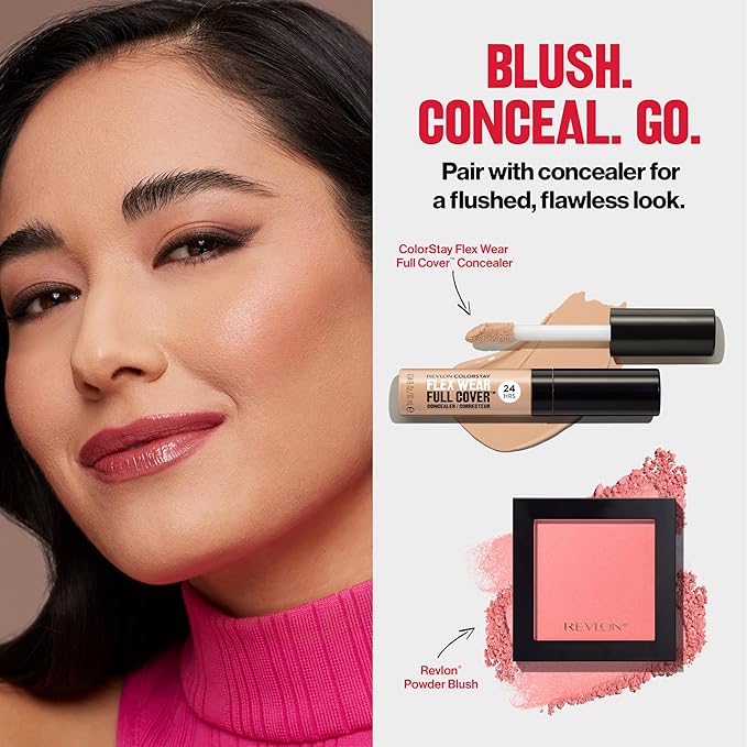 Revlon Powder Blush Face Makeup, High Impact Buildable Color, Lightweight & Smooth Finish, 006 Naughty Nude, 0.17 oz