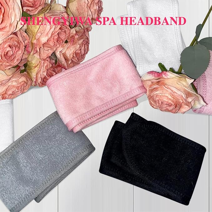 30 Pack Adjustable Spa Headband for Women – Non-Slip Facial Hair Wrap for Washing Face, Makeup, Shower, Skincare, and Yoga White