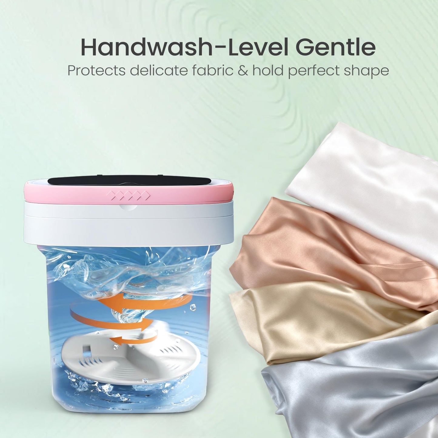 Portable Washing Machine - 16L Mini Foldable Washer with Spin Basket, 3 Cleaning Modes & Deep Cleaning for Small Clothes, Collapsible Laundry for Apartment, Home, Hotel and Travel (Pink)