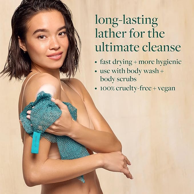 EcoTools Exfoliating Bath Net, Inspired By African Bath Net Sponge, Exfoliates & Cleanses Whole Body, Flexible & Reusable, Eco-Friendly Body Scrubber, Vegan & Cruelty-Free, 1 Count