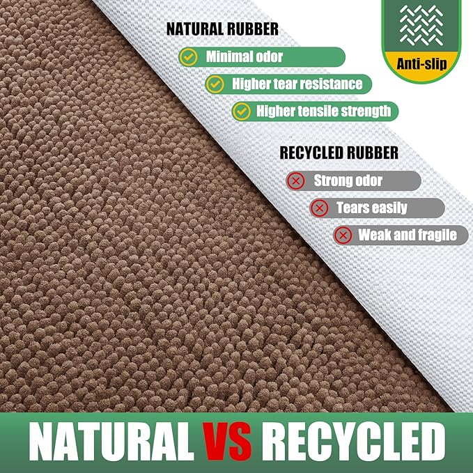 IM HOME 2 Pieces Chenille Absorbent Outdoor Doormat 36" x 24", Washable Muddy Door Mats for Dog Non Slip Indoor Doormats Dog Mat for Muddy Paw Front Inside Doormat for Entryway Dark Camel