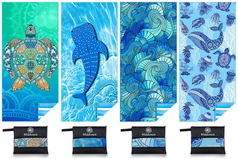 Microfiber Thin Lightweight Beach Towel Sand Free Quick Dry Absorbent Compact Towels for Swimming Pool Camping Beach Accessories Large Easy Pack Travel Things for Vacation Essentials Adult Gift