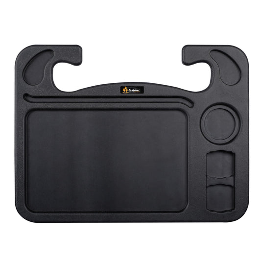 EcoNour 4 in 1 Car Steering Wheel Tray - 2026 Upgraded Tray with Dual Sauce Dip Holder and Tablet Holder | Spacious Steering Wheel Desk for Food and Laptop | Car Accessories (Large)