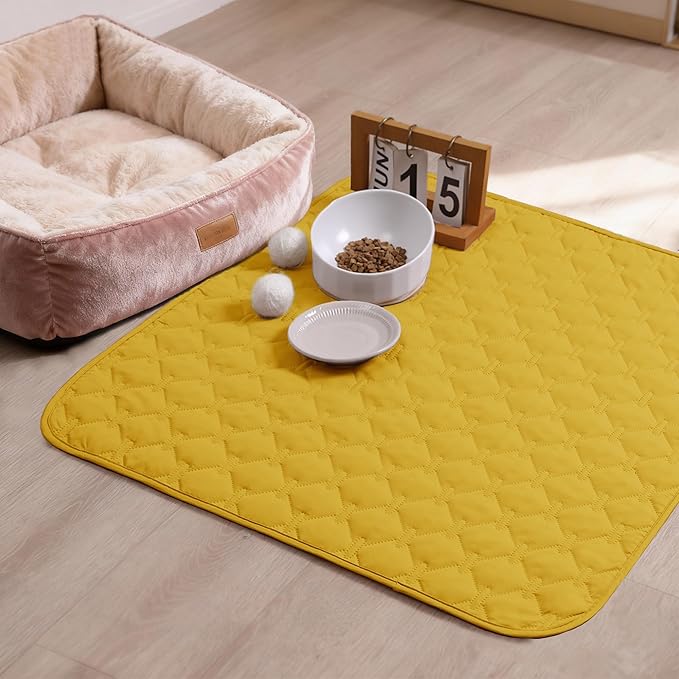 gogobunny 100% Double-Sided Waterproof Dog Bed Cover Pet Blanket Sofa Couch Furniture Protector for Puppy Large Dog Cat, Reversible (30x30 Inch (Pack of 1), Dark Yellow/Light Yellow)