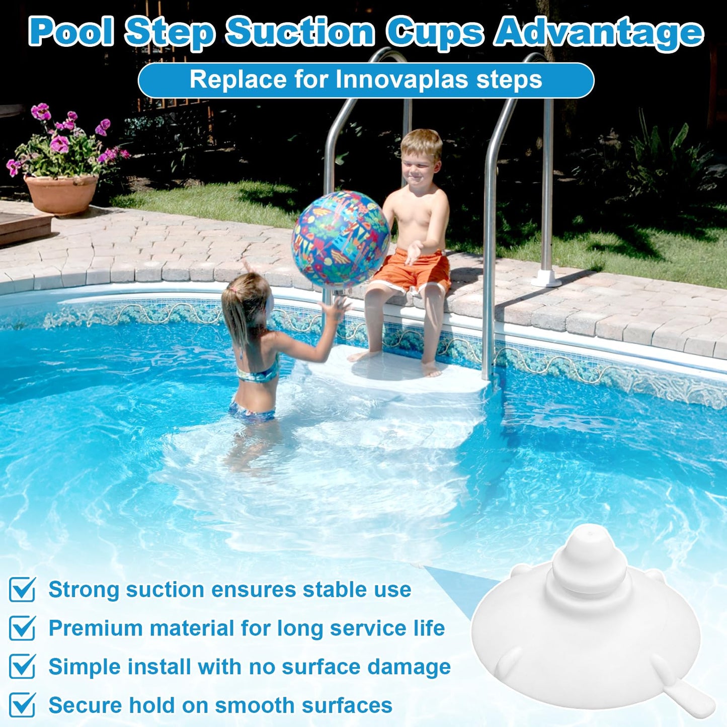 showingo Step Cups Replacement for Innovaplas Above Ground Swimming Pool Steps (4 Pack)