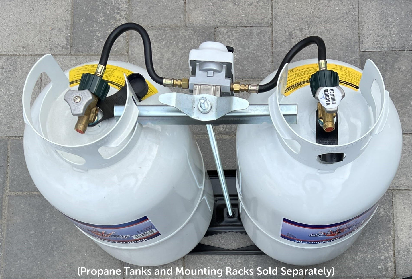 Flame King (KT12ACR-2) 2-Stage Auto Changeover LP Propane Gas Regulator With Two 12 Inch Pigtails For RVs, Vans, Trailers