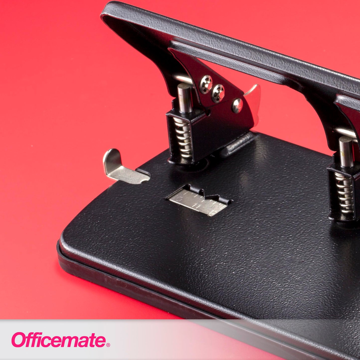 Officemate 3-Hole Punch, Medium Duty, 30-Sheet Capacity, Ergonomic Handles, Adjustable Paper Guide, Durable Metal Base, Black