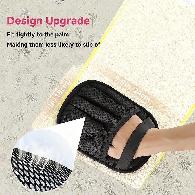 3 PCS Pet Hair Removal Glove and Pet Grooming Glove Kit for Cats & Dogs, Pet Hair Gloves & Dog Washing Gloves ，Reusable Magic Brush Pet Hair Remover Tool for Laundry，Carpet,Car Seat，Couch