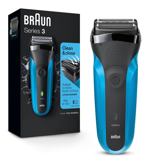 Series 3 3010s Wet & Dry Electric Shaver for Men/Rechargeable Electric Razor, Blue