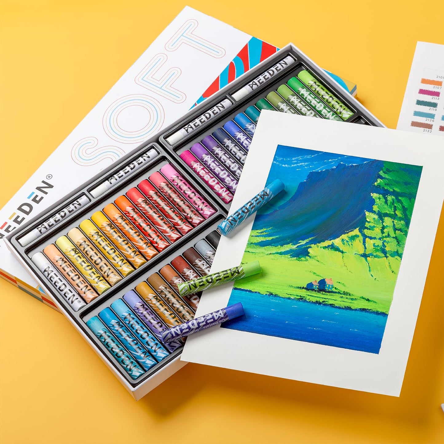 MEEDEN Soft Oil Pastels Set: 48 Colors with Extra 4 White Oil Pastels for Artists Beginners Adults Teachers - Vibrant Oil Pastel Crayons for Art Painting & Drawing, Blending, Layering, Shading