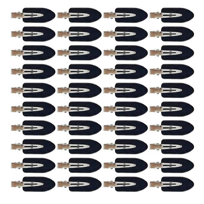 Creaseless Hair Clips for Women Styling 40Pcs Getting Ready No Crease Hair Clips for Bangs Setting No Bend Dent Makeup Clip Application Skincare Clip (Black)