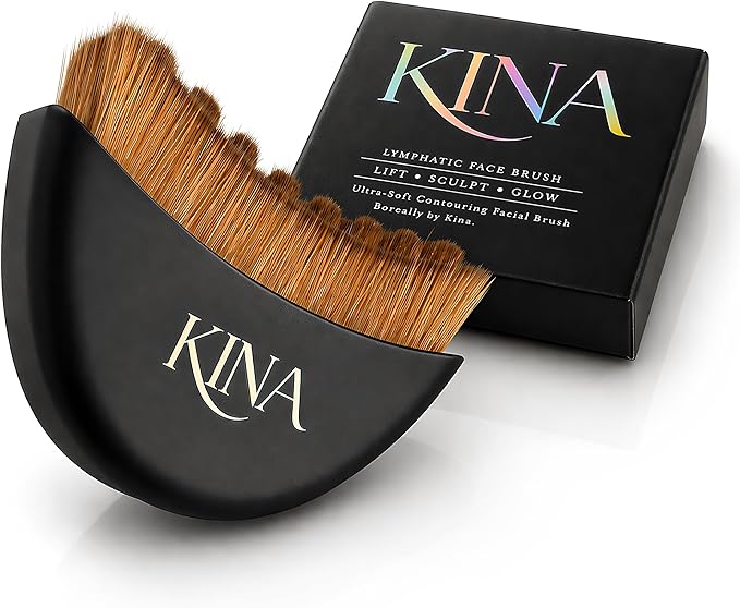 Kina Lymphatic face Brush, Lymphatic Dreinage Face Brush, Gua Sha Brush, guasha Brush for face, Facial Dry Brush for face, Puffiness, Detox Walunt.(Black)