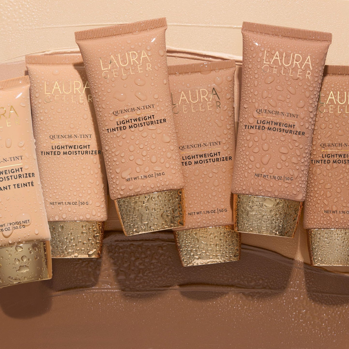 LAURA GELLER NEW YORK Quench-n-Tint Tinted Moisturizer - Sheer to Light Buildable Coverage - Natural Glow Finish - Lightweight Formula with Hyaluronic Acid, 03 Light/Medium