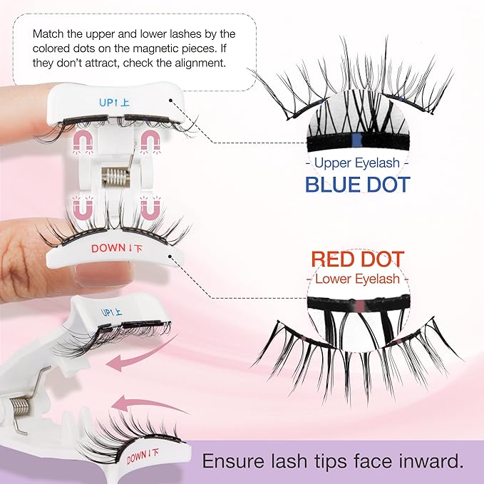 POPUP Soft Magnetic Eyelashes with Applicator, Reusable Magnetic Lashes Natural Look, No Glue Needed, Windproof & Waterproof,Comfort (A01)