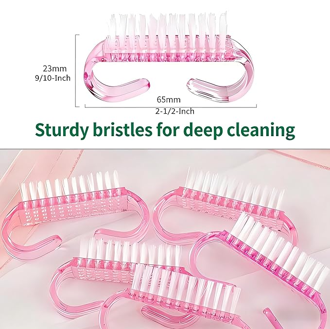 12-Pack Handle Grip Nail Brush(assorted color), Fingernail Scrub Cleaning Brushes for Toes and Nails Cleaner, Pedicure Brushes for Men and Women