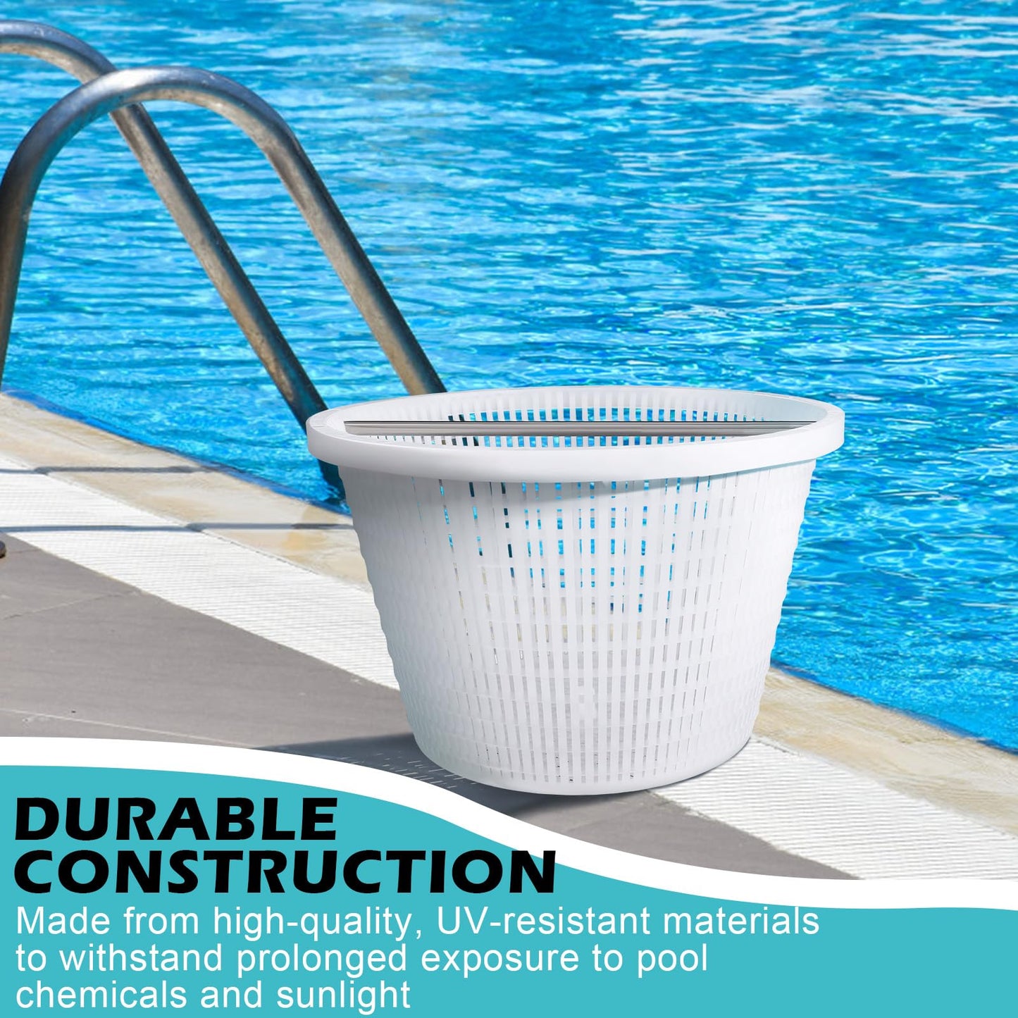 ZTTM Skimmer Basket with Handle, for Pentair 08650-0007 08650-0007Z Sta-Rite U-3 White
