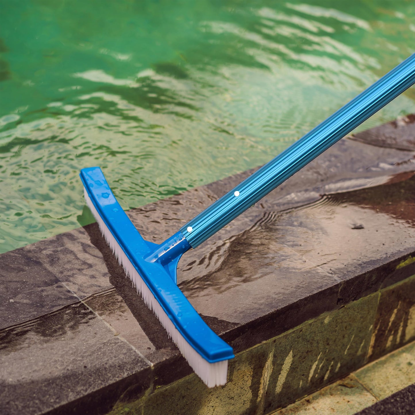UNCO- Telescopic Pool Pole, 12Ft, Adjustable 3Piece Expandable Step-Up, Pool Brush Pole for Cleaning