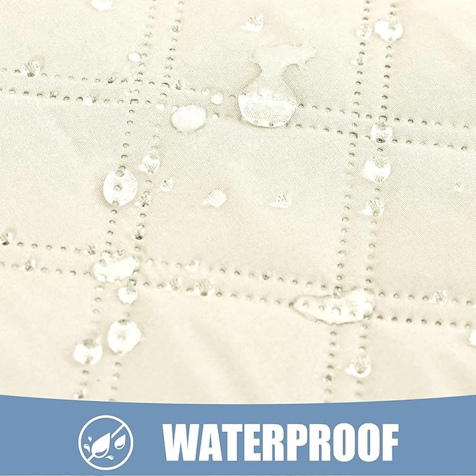 Smiry Waterproof Dog Bed Cover Pet Blanket, Soft Washable Dog Blanket for Furniture Bed Couch Sofa Reversible, Checkered (68"x82", Beige/Beige)