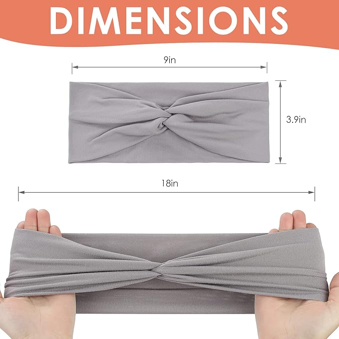Panleding 12 Pcs Stretchy Headbands for Women, Absorbed Sport Headband Soft Twist Knotted Headbands for Daily Life Yoga Workout