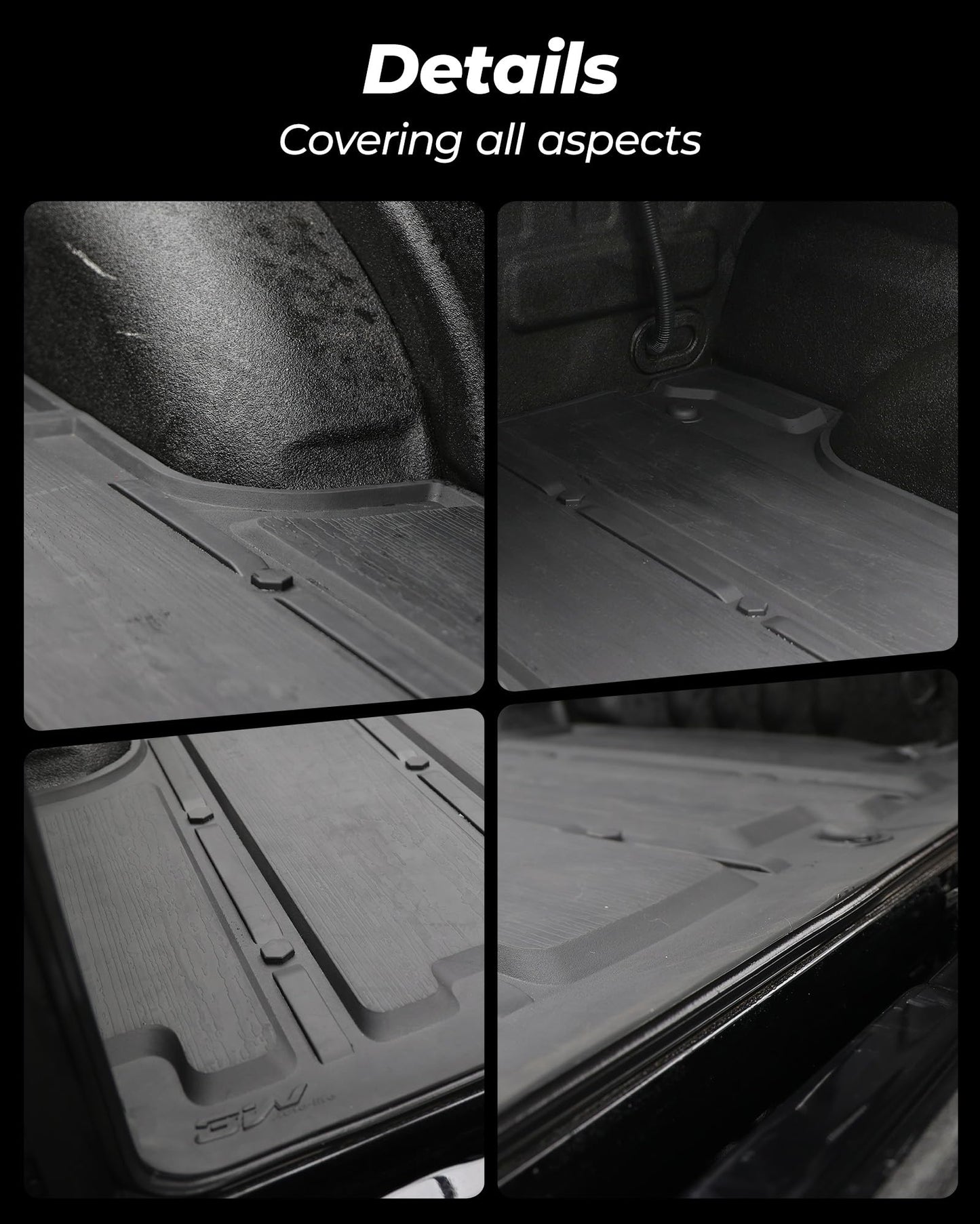 3W Bed Mat for Ford F-150 (5.5FT) 2015-2025 2026 Truck Bed (Include F150 Lightning 2024 2023 2022) All Weather Protector TPE Car Bed Liner Accessories Black