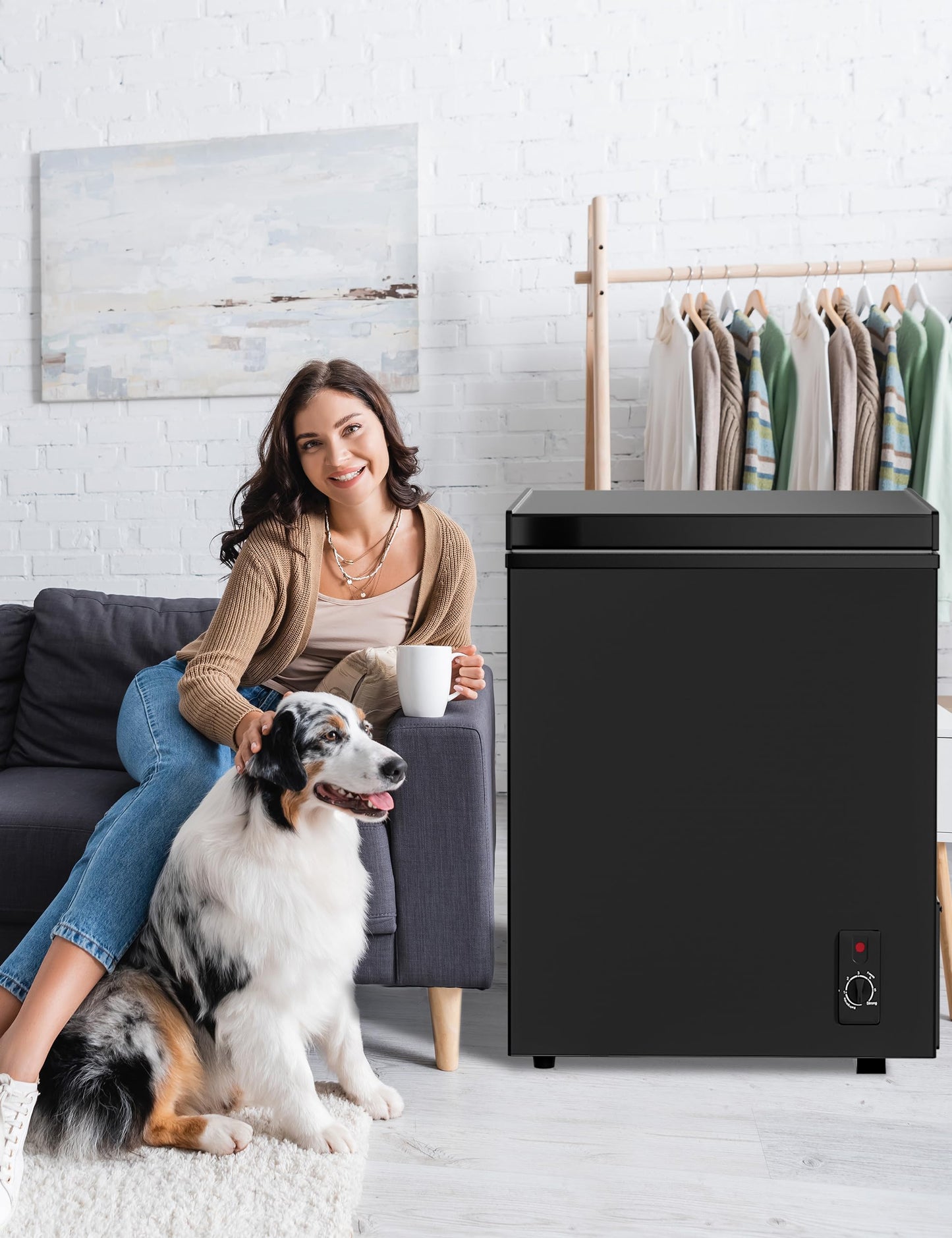 3.5 cuft Chest Freezer - Compact, Energy-Efficient Mini Deep Freezer with Removable Baskets for Apartments, RVs & Garages - Quiet Operation