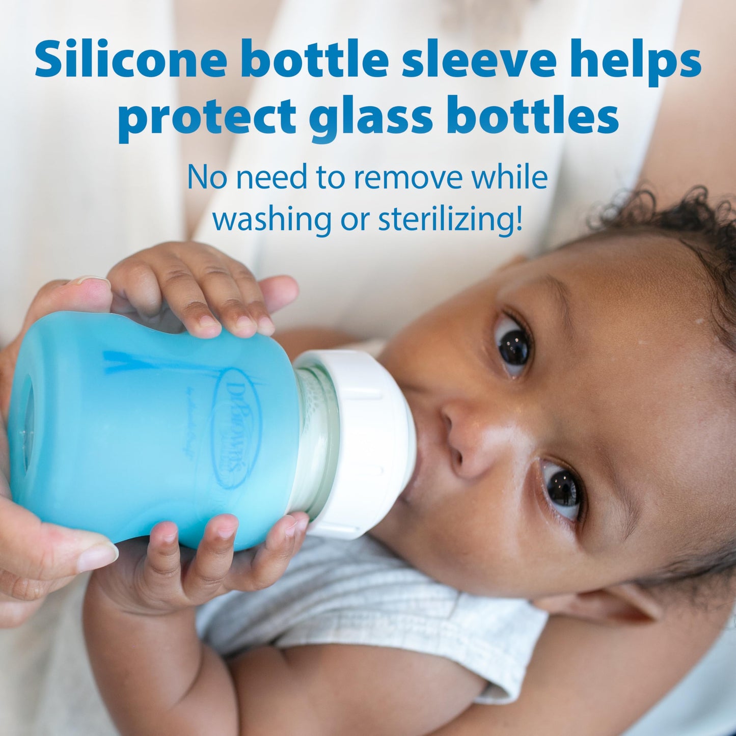 Dr. Brown's Natural Flow Anti-Colic Options+ Wide-Neck Glass Baby Bottles 9 oz/270 mL, with Level 1 Slow Flow Nipple, 3 Pack, 0m+