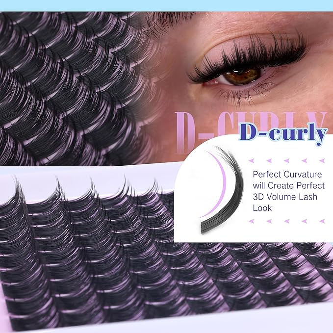 Wispy Lash Clusters Manga Eyelash Clusters Spikes10-16MM Volume Cluster Eyelash Extensions D-Curly Individual Lashes Anime Fluffy Lashes Clusters by Newcally