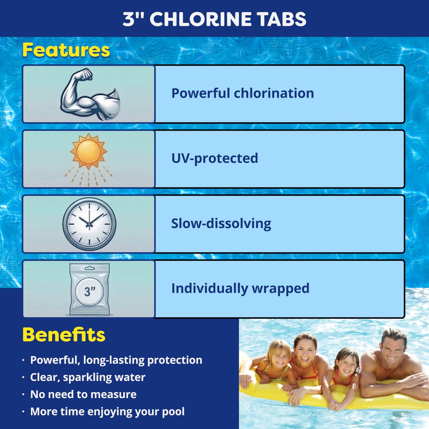 In The Swim Chlorine and Shock Bundle for Sanitizing Swimming Pools – Includes 10 Pound Bucket of 3 Inch Stabilized Chlorine Tablets and 6 x 1 Pound Bags of 68% Cal-Hypo Pool Shock
