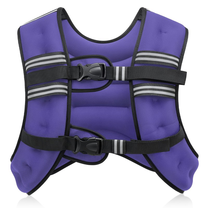 ZELUS Weighted Vest, 6lb/8lb/12lb/16lb/20lb/25lb/30lb Weight Vest with Reflective Stripe for Workout, Strength Training, Running, Fitness, Muscle Building, Weight Loss, Weightlifting, Violet(16 lb)