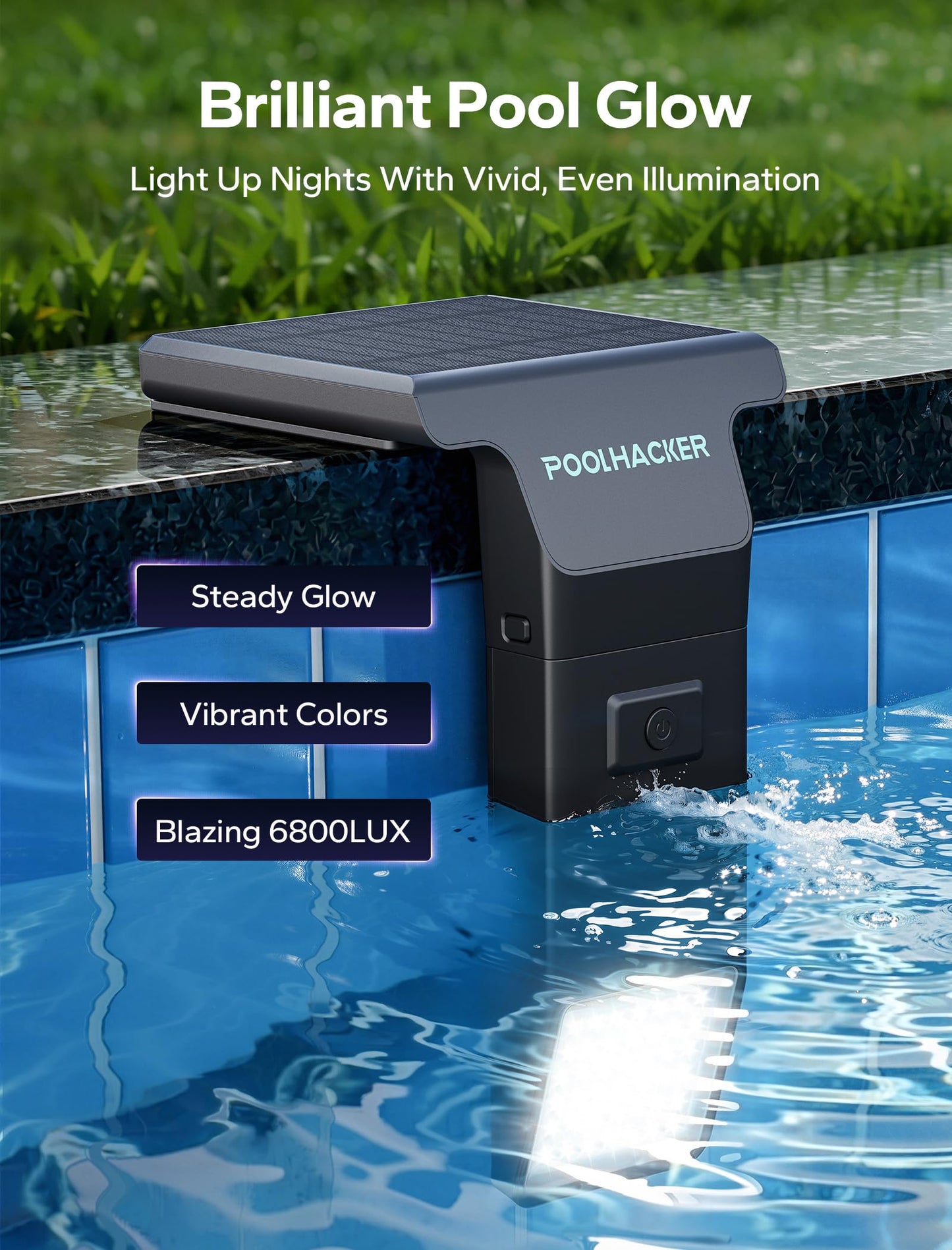 Solar Pool Lights for Inground & Above Ground Pool, 10-Color 4-Mode LED Pool Lights, Underwater Swimming Pool Lights with Timer, Submersible Pool Lights with Remote, Waterproof Design (Black, 1 Pack)