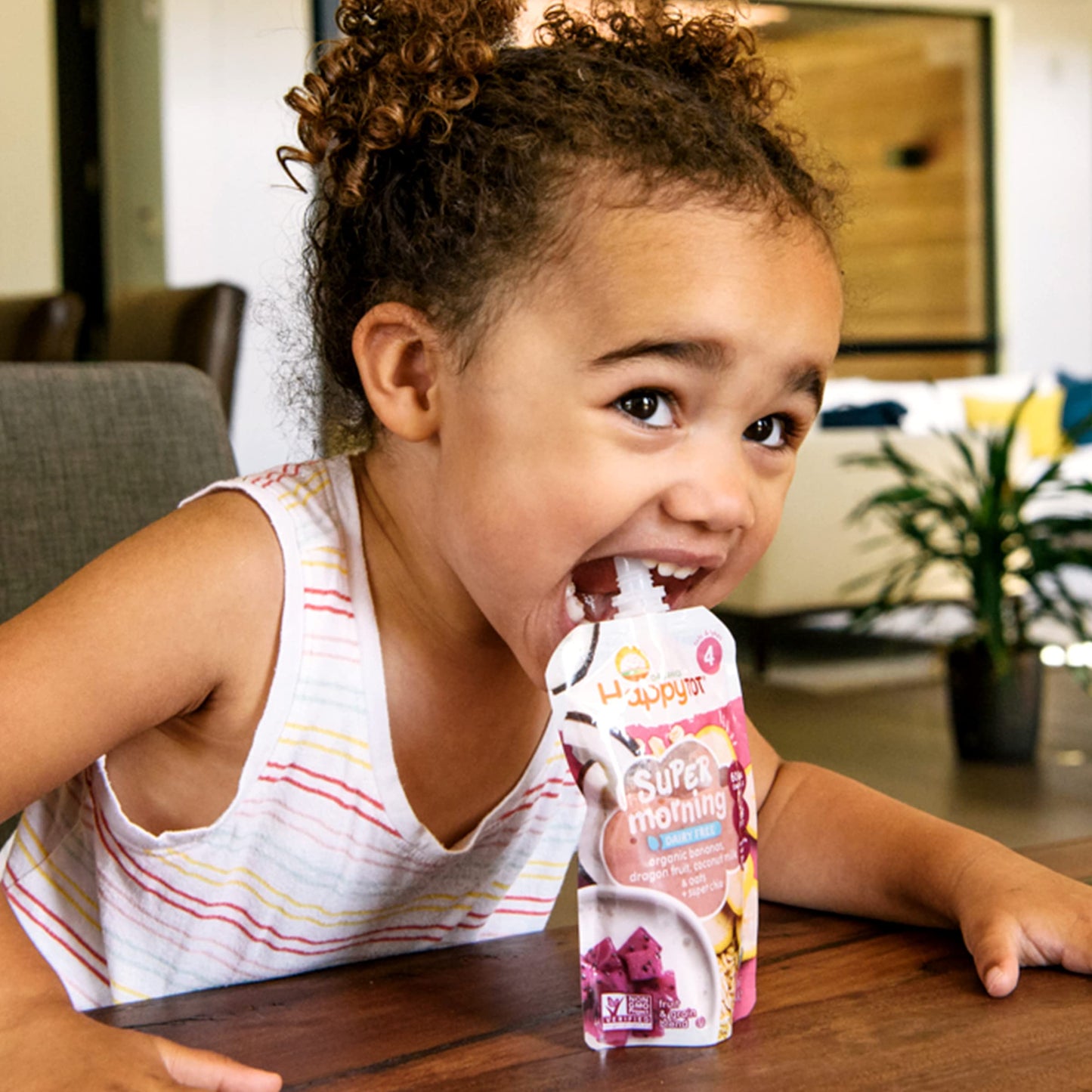 Happy Tot Organics Stage 4 Baby Food Pouches, Gluten Free, Super Morning Fruit & Oat Variety Pack Blend 4 Oz (Pack of 16), Amazon Exclusive