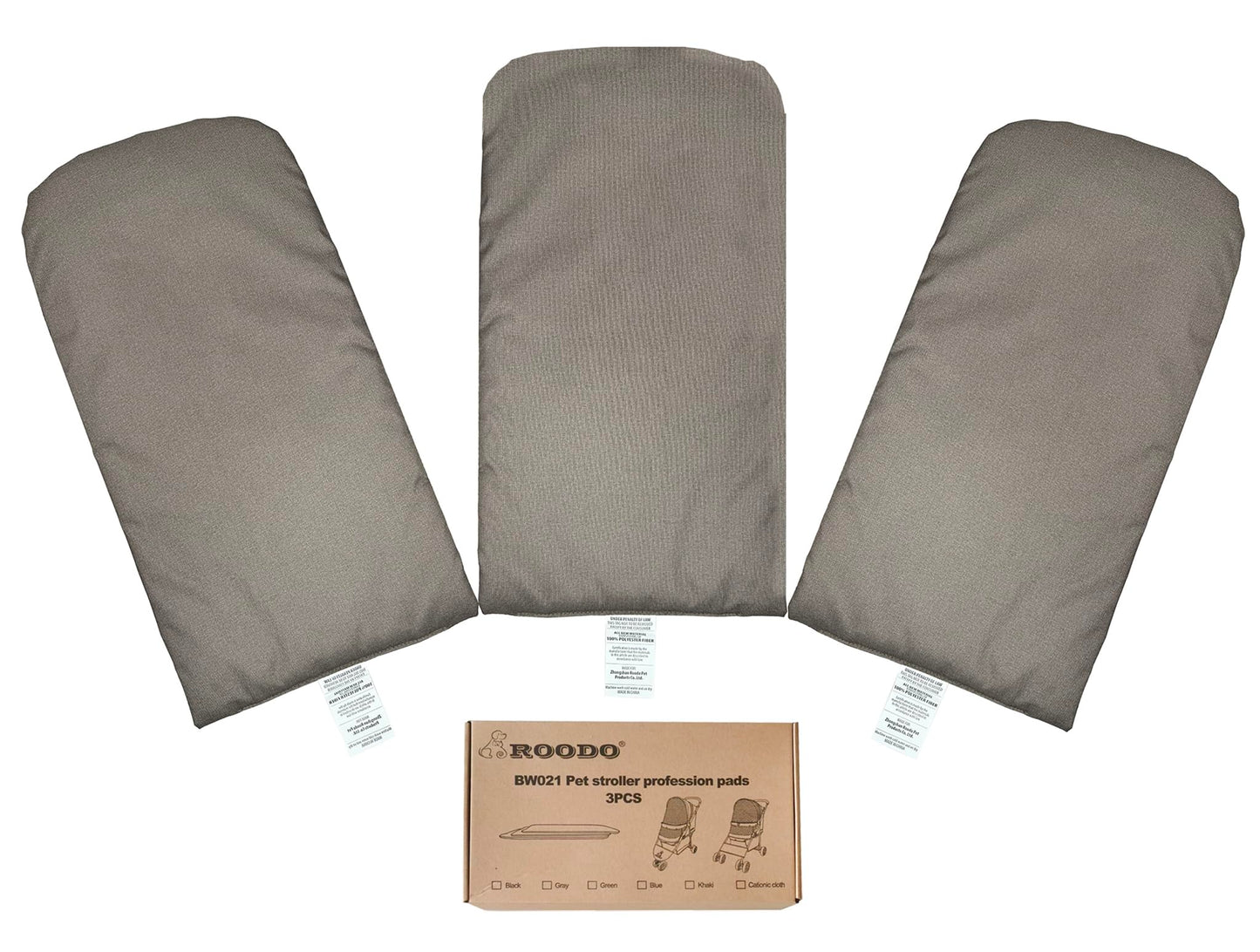 ROODO Pet Stroller Mat,Dog Stroller Cushion,Inner Pad for Exclusive Use,Original,Replaceable,Easy to Clean,Set of 3 pc(Gray)