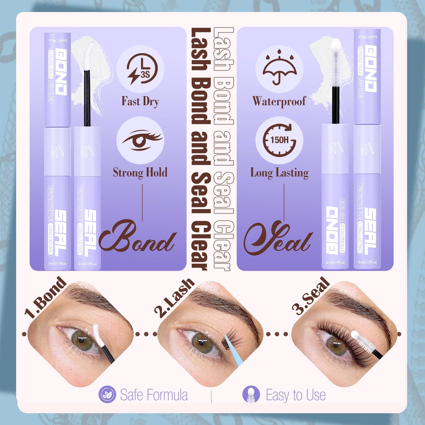 Mavphnee Brown Lash Clusters Kit Natural Eyelash Clusters Dark Brown Eyelash Extensions CC-Curly Pestañas Postizas Wispy Individual Lash Extensions Kit 8-16MM Brown Cluster Lashes 144PCS DIY Lash Kit