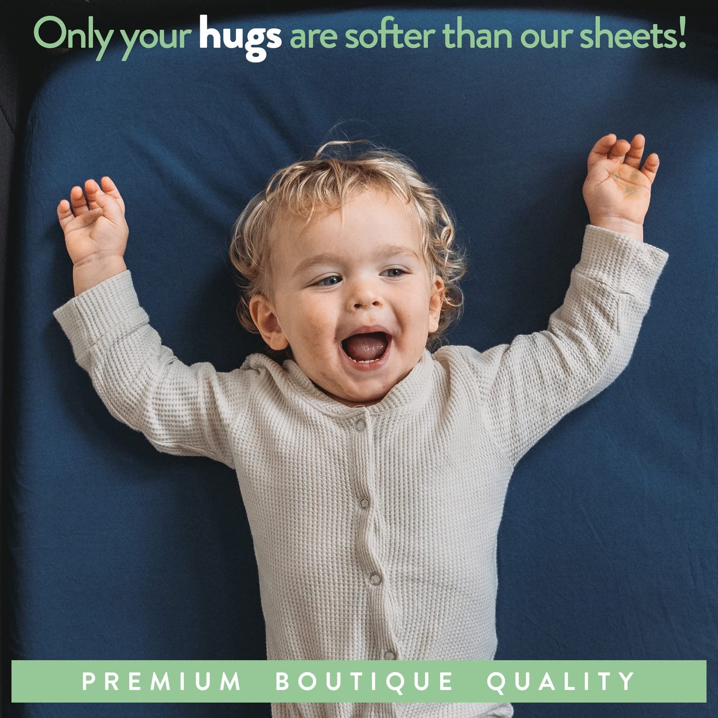 Bassinet Fitted Sheets for Chicco LullaGo Anywhere, Baby Bjorn Cradle and 14 x 29 Mattress Pad – Snuggly Soft 100% Jersey Cotton – Dusty Blue + Navy – 2 Pack