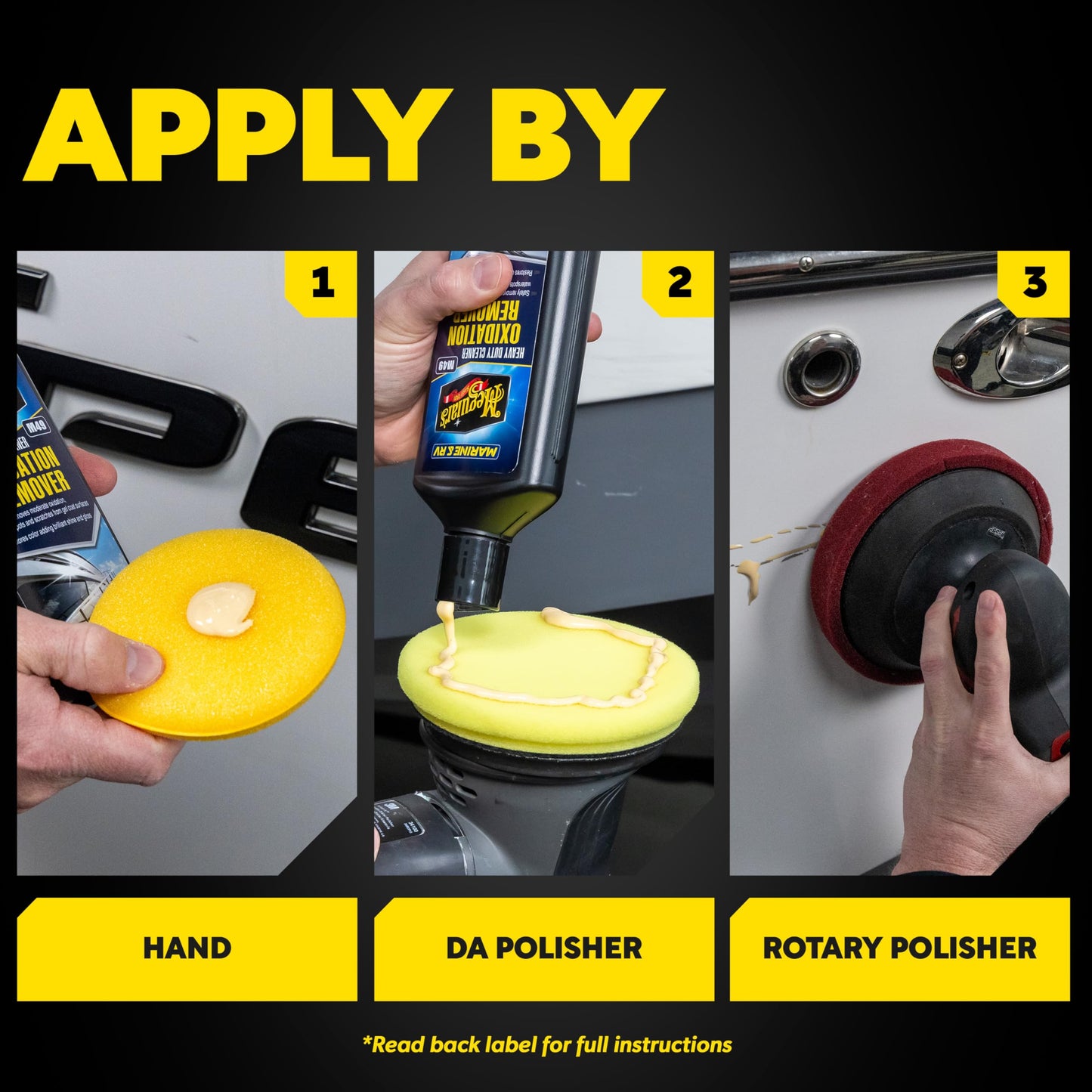 Meguiar's M4916 Marine/RV Heavy Duty Oxidation Remover, Oxidation, Water Spot, Stain, and Boat Scratch Remover for Vehicles with Gel Coat and Fiberglass Surfaces, 16 Oz - Packaging may vary