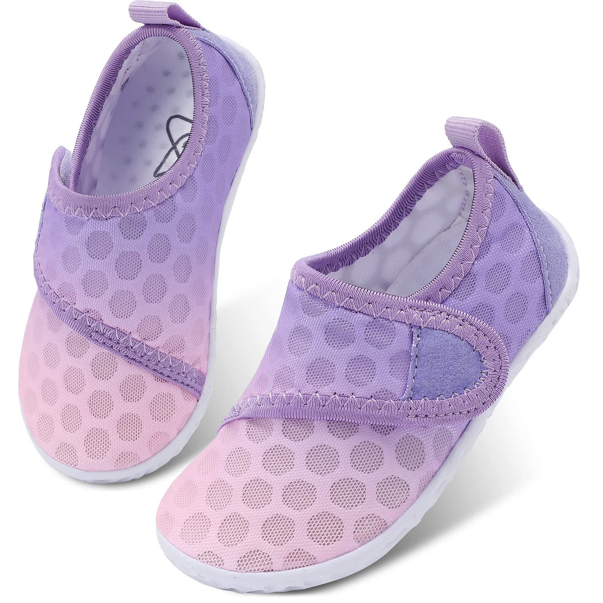 LeIsfIt Kids Water Shoes Toddler Girls Boys Swim Shoes Outdoor Quick-Dry Breathable Aqua Socks for Beach Pool Surf, Gradient Purple, 13 Little Kid