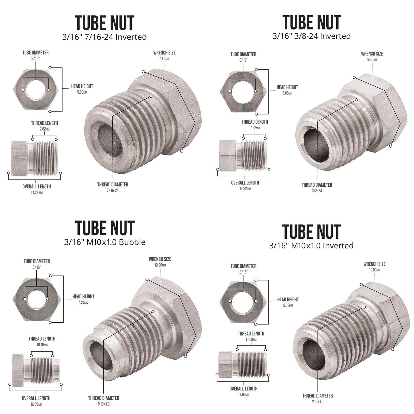 4LifetimeLines – 3/16" x 25' Stainless Steel Brake Line Kit | 316L Marine-Grade Tubing with 16 SAE Fittings | Corrosion & Rust Resistant | 15,310 PSI | Universal Fit for Cars & Trucks