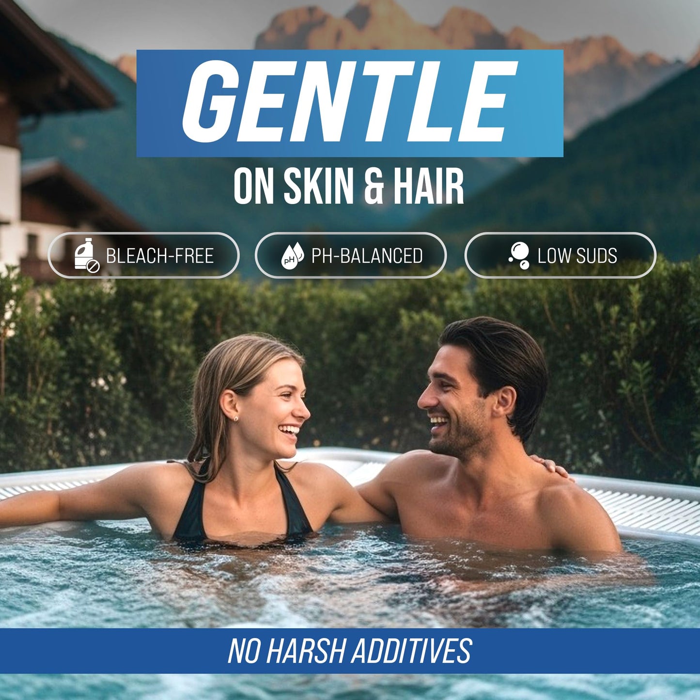 5-in-1 Hot Tub Weekly Care - Water Clarifier and Conditioner for Sparkling Soft Spa Water, Safe on Hot Tub Surfaces and Components, for Acrylic, Inflatable, Portable, Hard Shell Spas - 4 Pouches