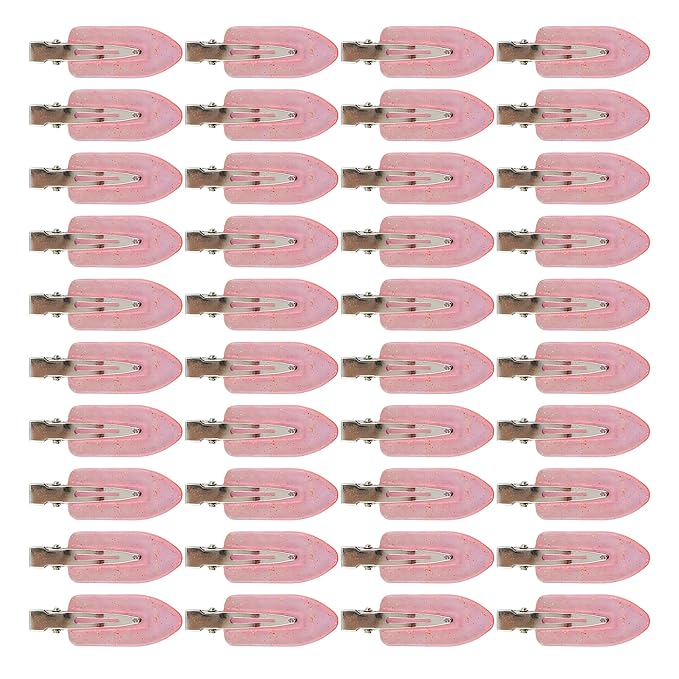 Creaseless Hair Clips for Women Styling 40Pcs Getting Ready No Crease Hair Clips for Bangs Setting No Bend Dent Makeup Clip Application Skincare Clip (translucent pink)
