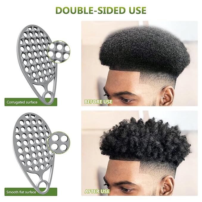 KOUPA Magic Silicone Curly Hair Brush, One Piece Twist Curl Comb for Afro Curls, Washable Hair Tool for Men Women, Grey, 1 Piece