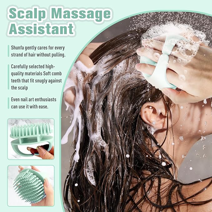 Scalp Massager Shampoo Brush,Scalp Dandruff Removal with Soft Silicone Bristles,Wet & Dry Scalp Care Head Scrubber Hair Washing,Hair Brush for Scalp Exfoliator,Comfortable for All Hair Types,Purple