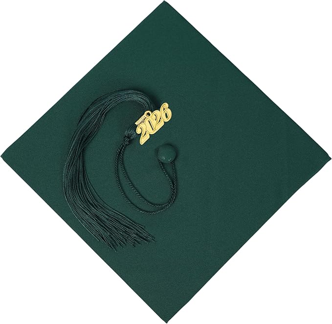Unisex Adult Matte Graduation Cap with Tassel Year Charm