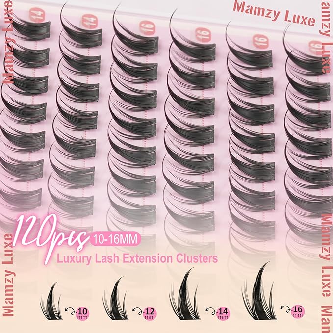 Manga Lash Clusters Kit Wispy 10-16MM Eyelash Clusters Kit CC-Curly Anime Individual Lashes Clusters Kit DIY Natural Cluster Eyelash Extensions Kit with Lash Bond and Seal and Eyelashes Tweezers