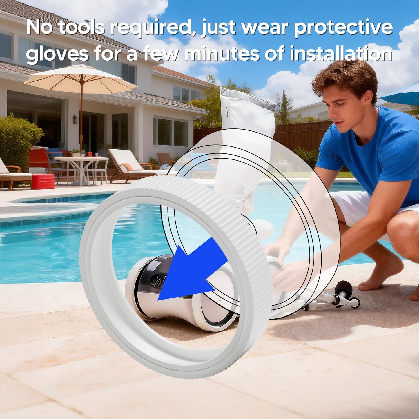 Funmit Upgraded Rubber Tire with Treads LLC1 Tire and 360007 Tire Replacement for Pentair Legend Pool Cleaner Wheel Rubber Tires Automatic Pool and Spa Cleaner (4 Pack)