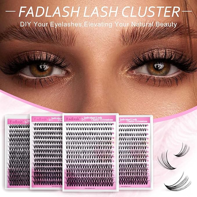 Lash Clusters Extensions 200pcs 30D Individual Cluster Lashes Mixed Tray Black Mink DIY Eyelash Extensions and Under Eyelashes Professional Makeup (30D-0.07-C, 8-16mm)