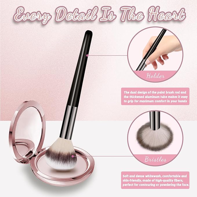 Makeup Brush Set, Premium Synthetic 14 Pcs Makeup Brushes, Travel Makeup Brush Set for Foundation, Concealer, Blush and Eyeshadow Brush(Brown)