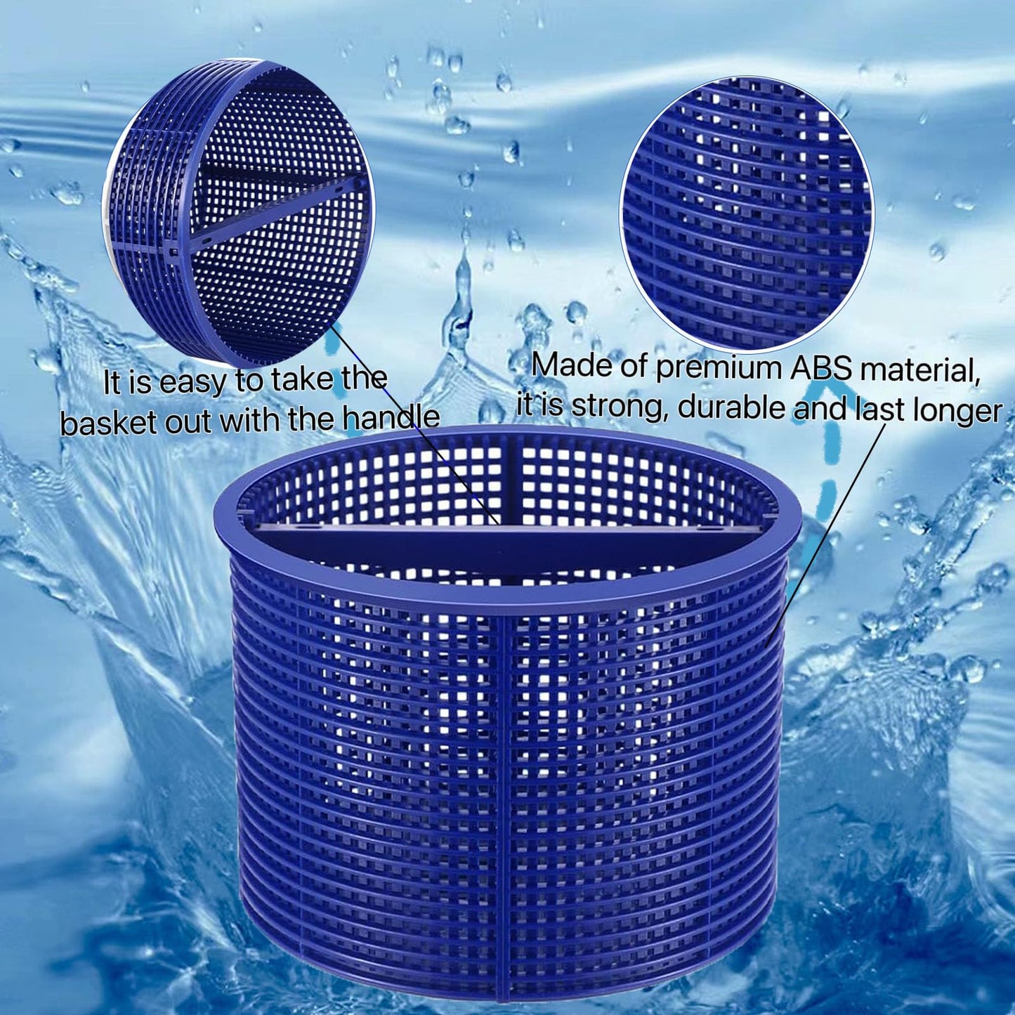 WENPENG Pool Skimmer Basket Replacement,for Hayward Swimming Pool Skimmer SPX1082CA & Aladdin B-152 Skimmer Models,SP1082 SP1083 SP1084 1085 1086 SP1075 1075T 1076 1077 Skimmers Basket (Blue)