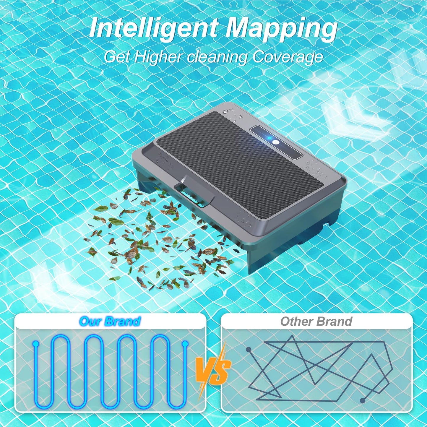 2026 Upgraded Solar Powered Robotic Pool Skimmer Surface Cleaner Dual Charging Options Smart Obstacle Avoidance 24/7 Continuous Cleaning Ideal for Above Ground Pool -APP Support